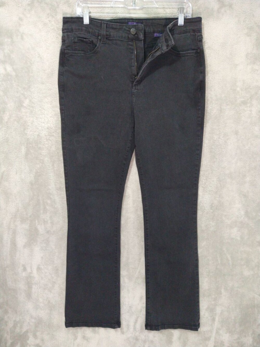 NYDJ Jeans Womens 14 Black Denim Bootcut Lift Tuck High Rise Stretch